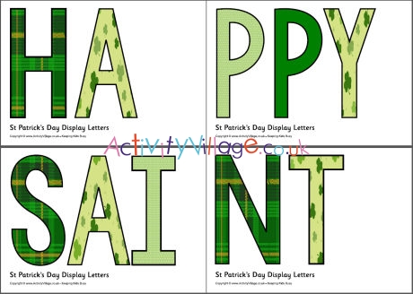 St Patrick's Day display letters