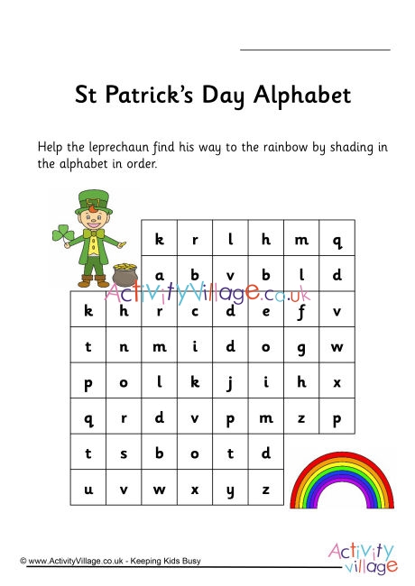 St Patrick's Day stepping stones - alphabet