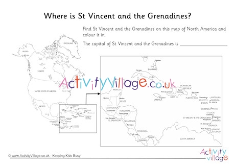 St Vincent and the Grenadines Location Worksheet