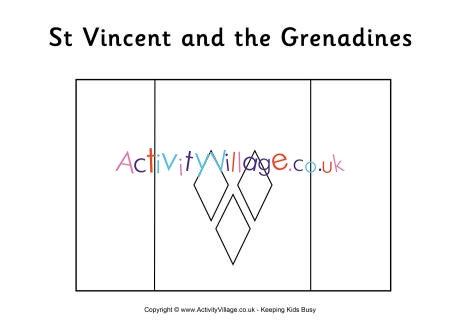 St Vincent flag colouring page