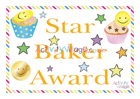 Star Baker Award Certificate