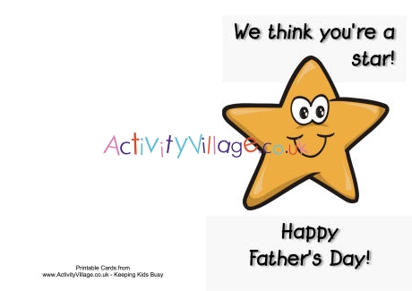 Star Father's Day card