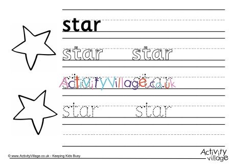 Star handwriting worksheet