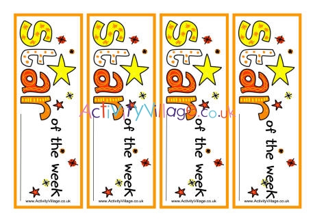 Star of the week bookmarks