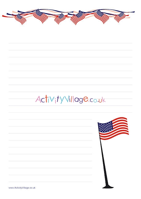 Stars and stripes writing paper