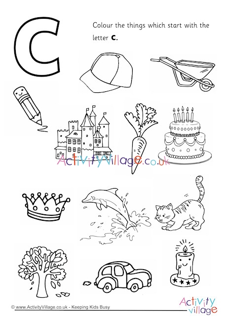 Start With The Letter C Colouring Page
