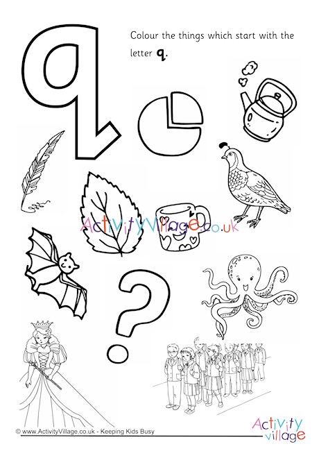 Start With The Letter Q Colouring Page