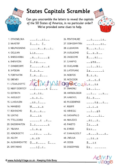 State capitals scramble