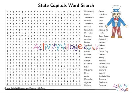 State capitals word search