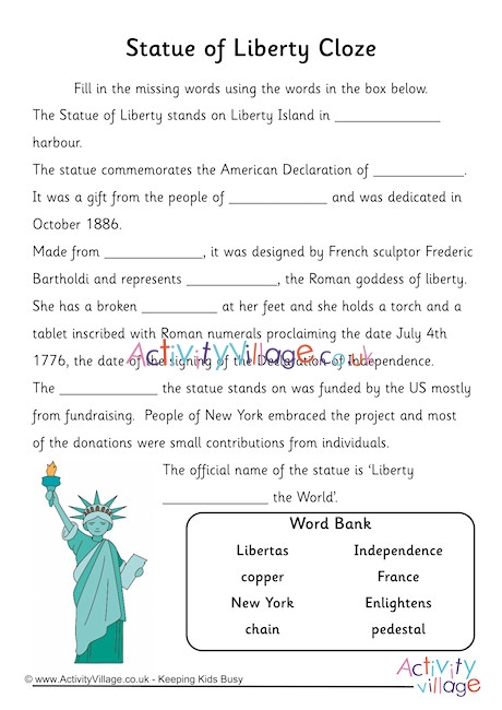 Statue of Liberty Cloze