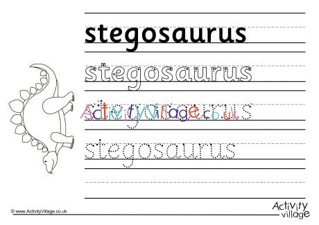Stegosaurus Handwriting Worksheet