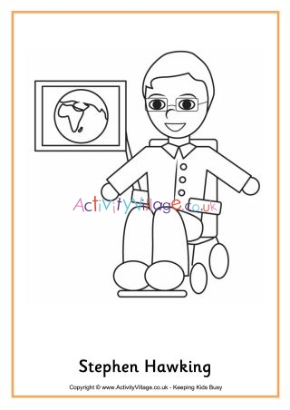 Stephen Hawking colouring page