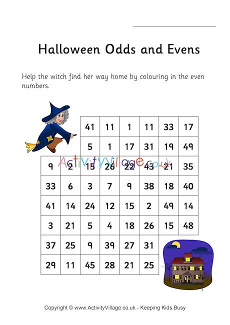 Halloween Stepping Stones Odds and Evens