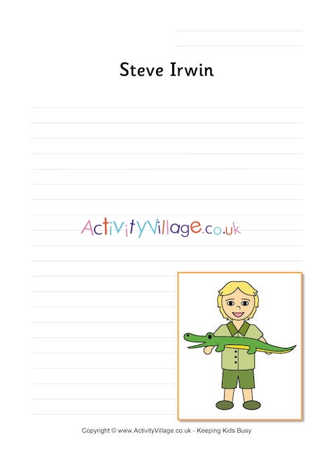 Steve Irwin writing page