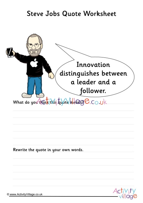 Steve Jobs Quote Worksheet