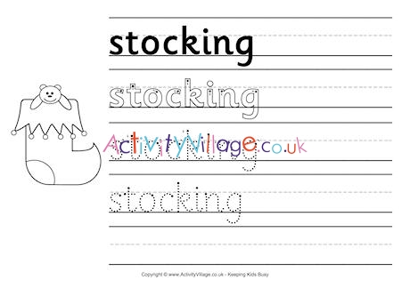 Stocking handwriting worksheet