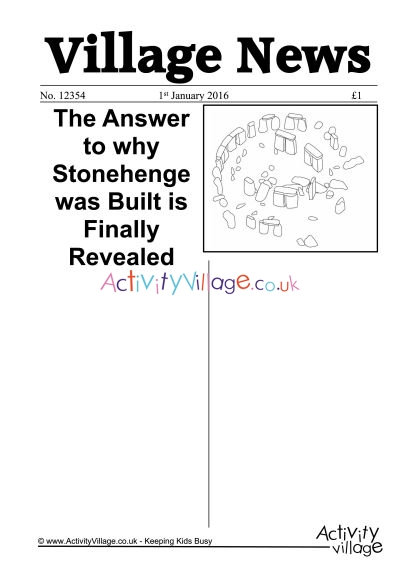 Stonehenge newspaper writing prompt