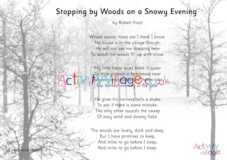 Stopping by Woods on a Snowy Eveningp printable