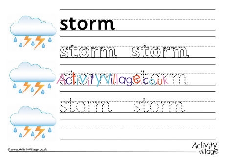 Storm Handwriting Worksheet