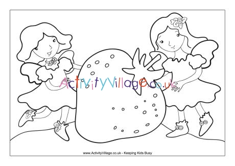 Strawberry fairy colouring page