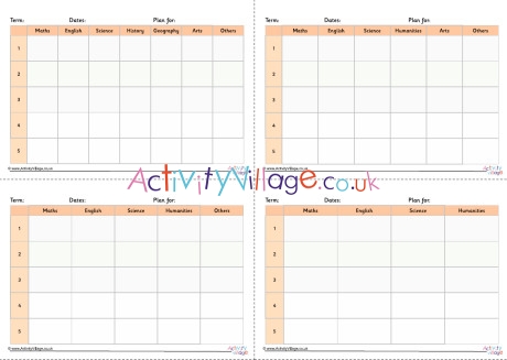 Subject Termly Planner 1