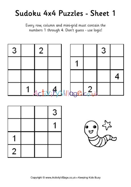 Sudoku 4x4 puzzle 1