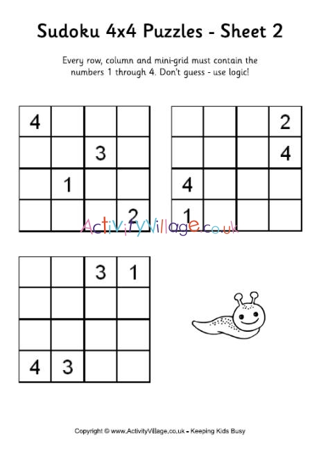 Sudoku 4x4 puzzle 2