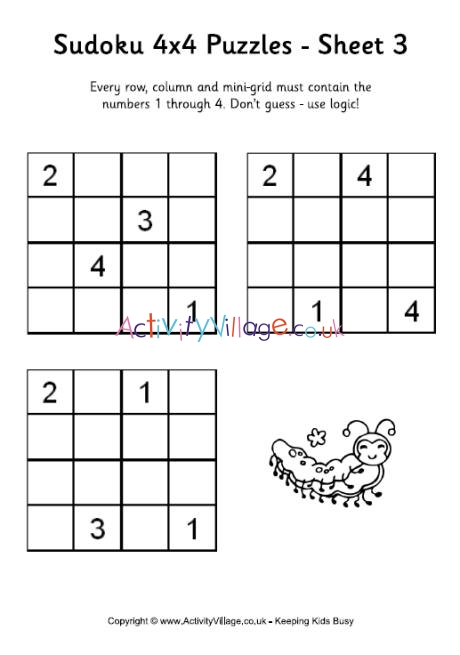 Sudoku 4x4 puzzle 3