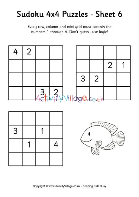 Sudoku 4x4 puzzle 6