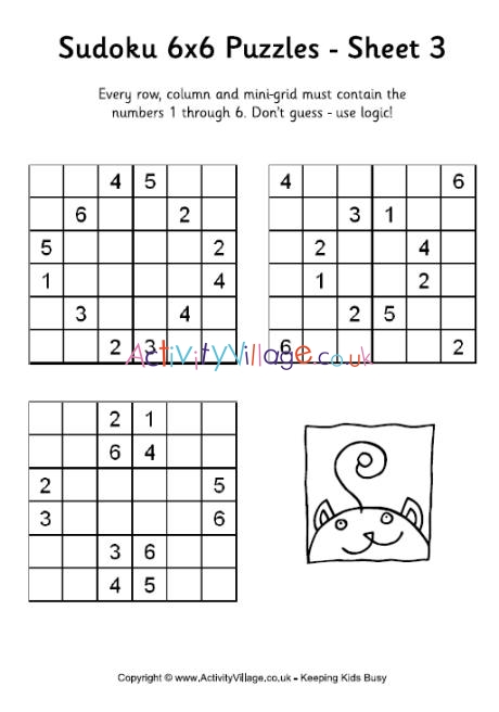Sudoku 6x6 puzzle 3
