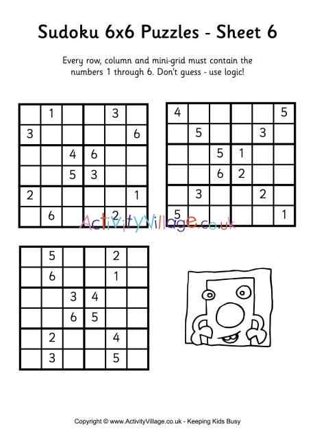 Sudoku 6x6 puzzle 6