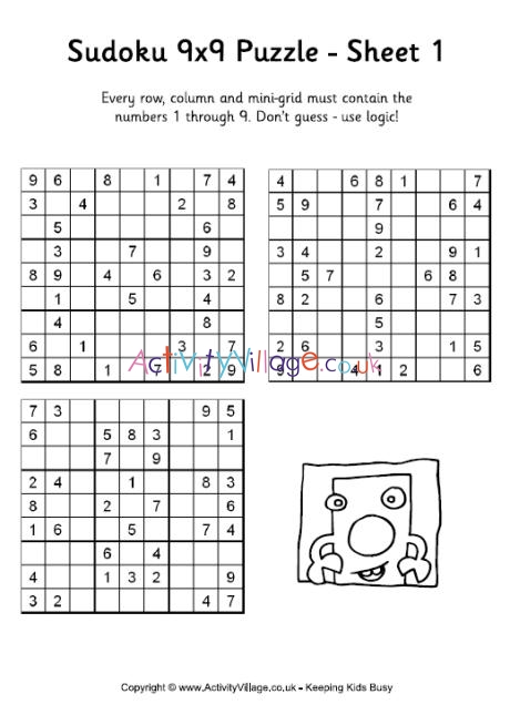 Sudoku 9x9 puzzle 1