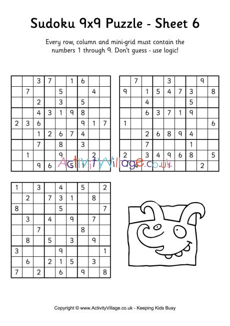 Sudoku 9x9 puzzle 6