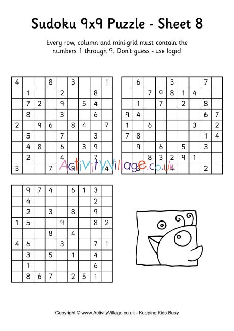 Sudoku 9x9 puzzle 8