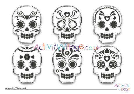 Sugar skulls colouring page