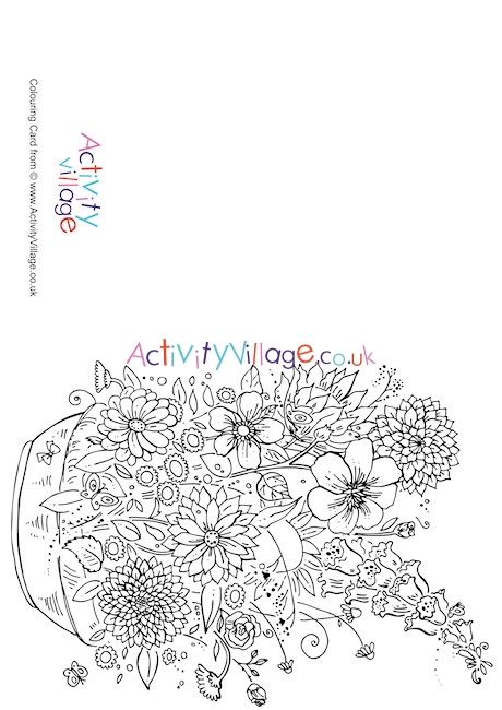 Summer Bouquet Colouring Card