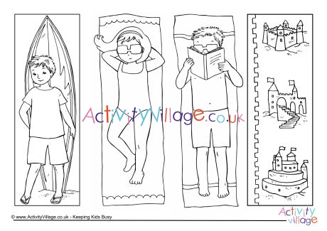 Summer colouring bookmarks 2