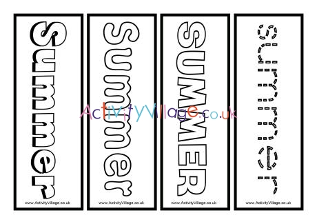 Summer colouring bookmarks