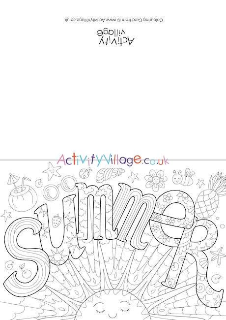 Summer Doodle Colouring Card