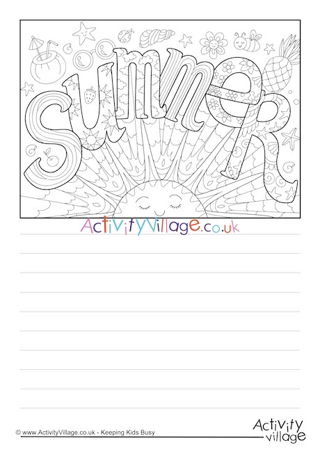 Summer Doodle Story Paper