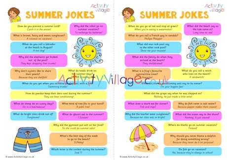Summer jokes printable