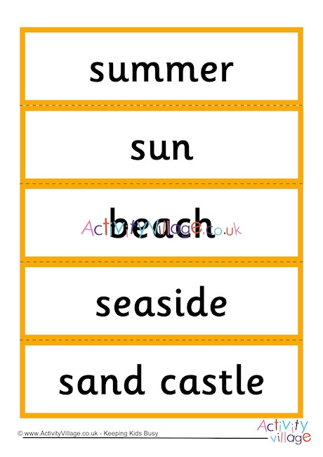 Summer Word Cards