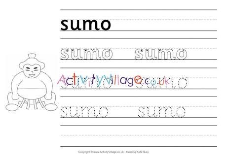 Sumo handwriting worksheet