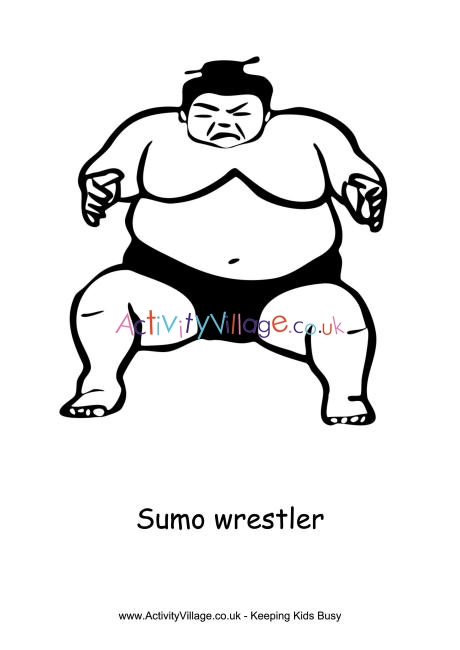 Sumo wrestler colouring page 2