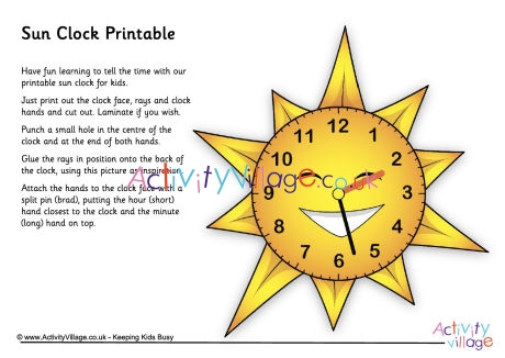 Sun clock printable