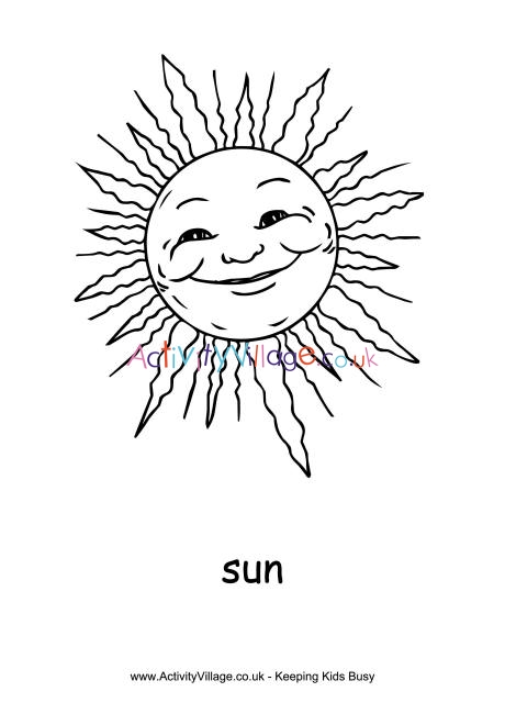 Sun colouring page 2