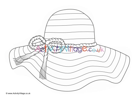 Sun Hat Colouring Page