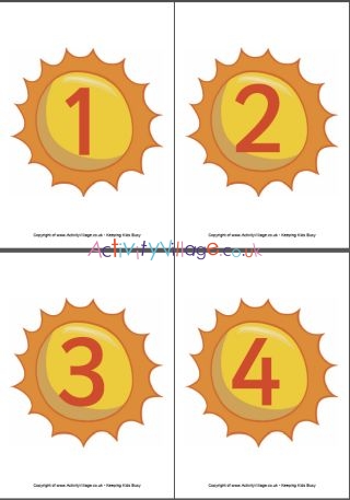 Sun numbers printable