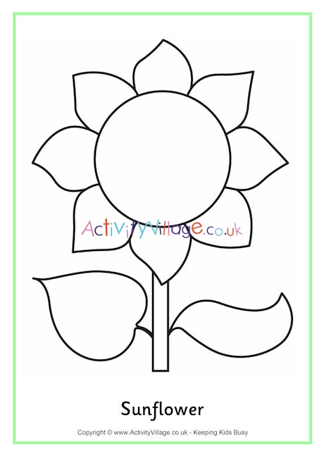 Sunflower colouring page 2