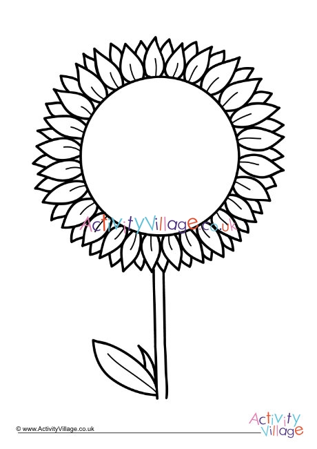 Sunflower colouring page 4